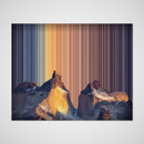 Torres del Paine in Chile – Frontalansicht des Leinwandbilds mit Details des Motivs