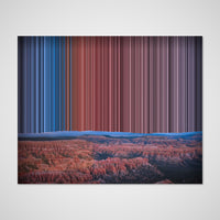 Bryce Canyon, Utah, set lige forfra på lærredet, så værkets detaljer træder frem