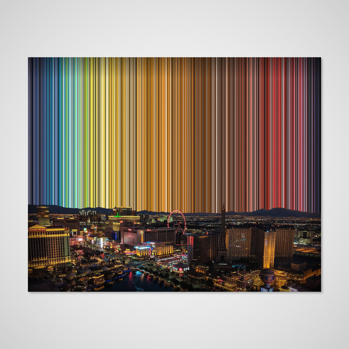 Las Vegas Strip, Las Vegas - Canvas mockup showing flat artwork detail - Gradienta