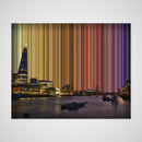 The Shard, Londres: vista frontal del lienzo que muestra la obra en detalle