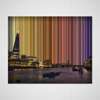 The Shard, Londres: vista frontal del lienzo que muestra la obra en detalle