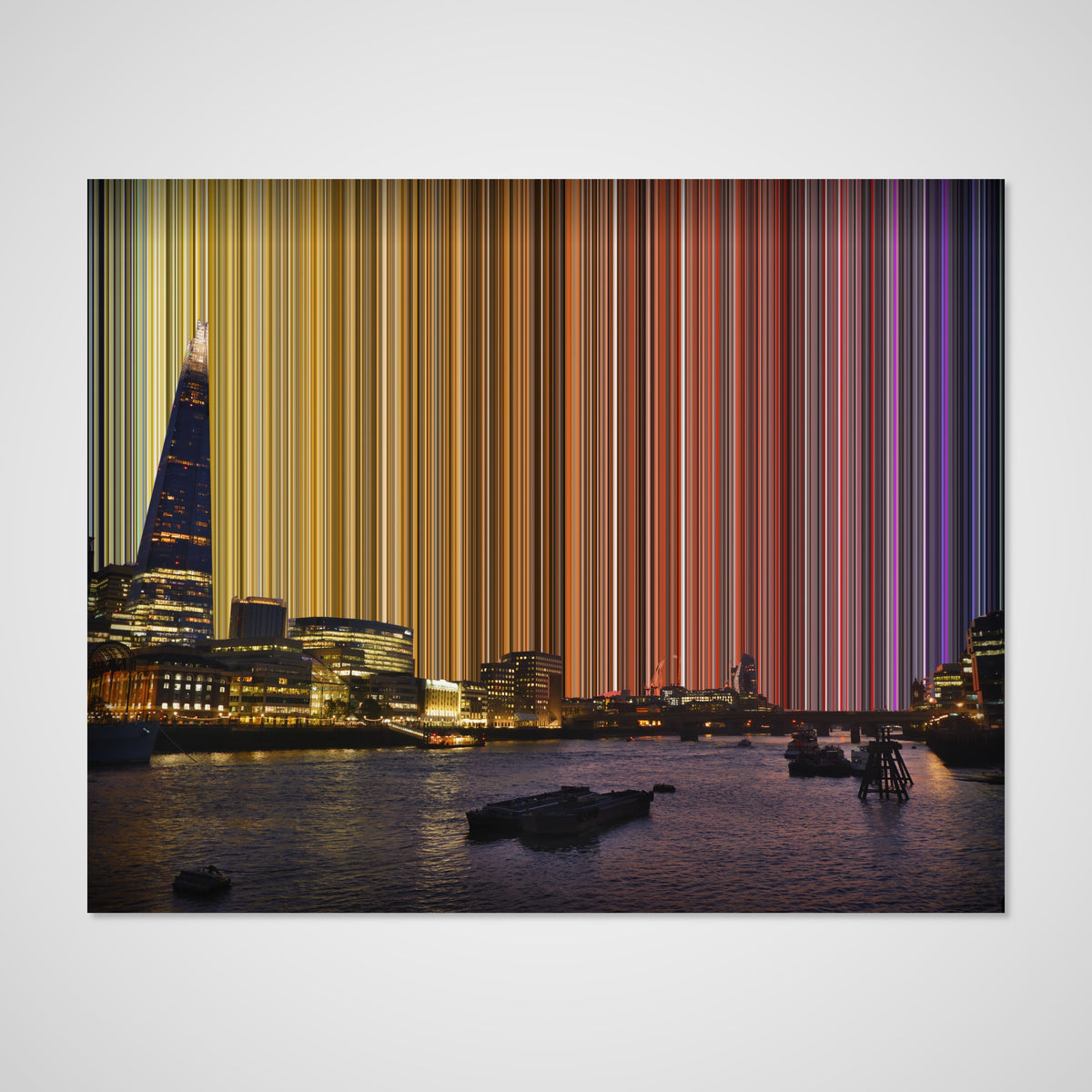 The Shard, Londres: vista frontal del lienzo que muestra la obra en detalle
