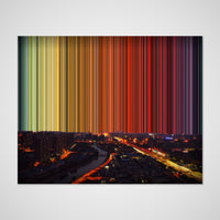 Aerial City Highways at Dusk - Canvas mockup showing flat artwork detail - Gradienta