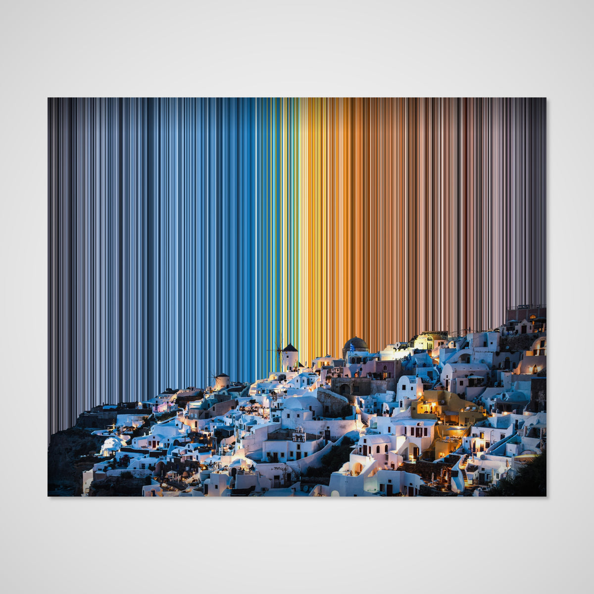 Oia, Santorini: vista frontal del lienzo que muestra la obra en detalle