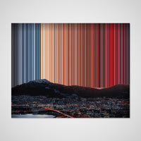 Bergen, Noruega: vista frontal del lienzo que muestra la obra en detalle