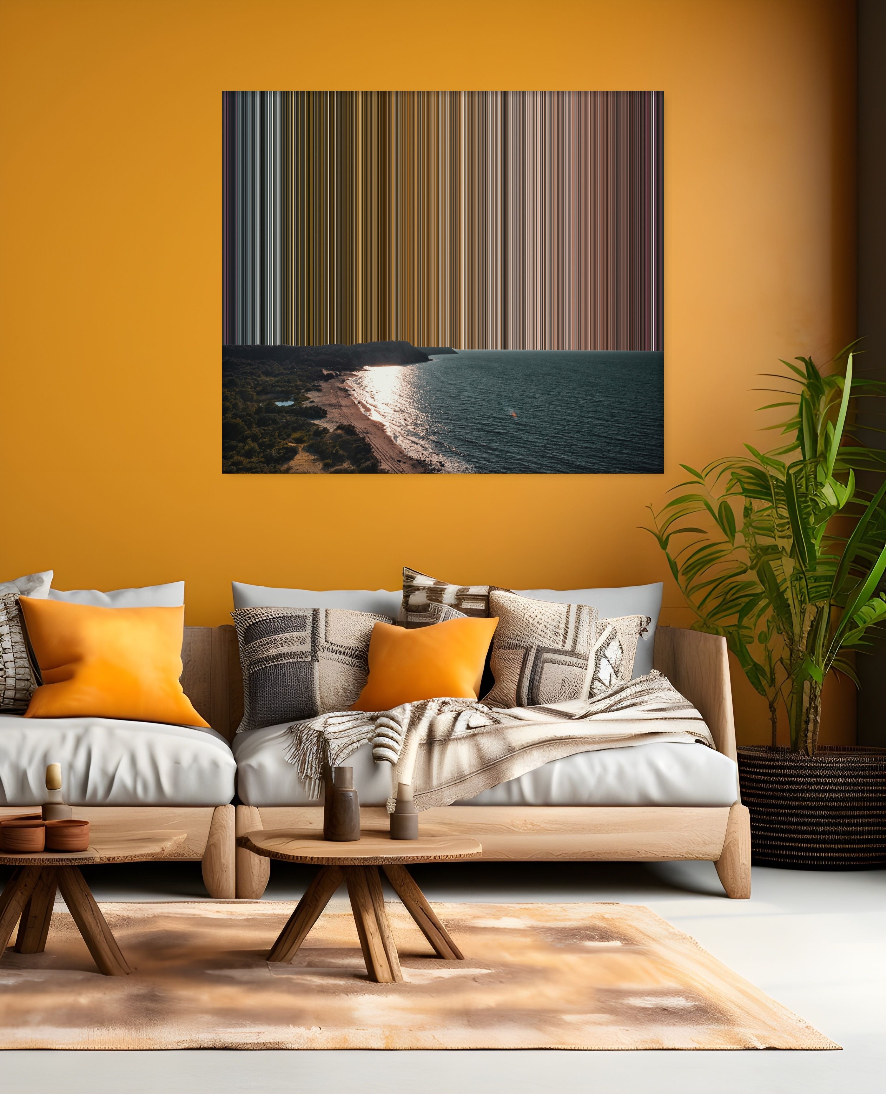 Over view Photo of Beach Front - Lifestyle staging in modern interior - Gradienta