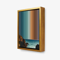 Clear Blue Sky over a Rocky Coast - 3D framed canvas view - Gradienta