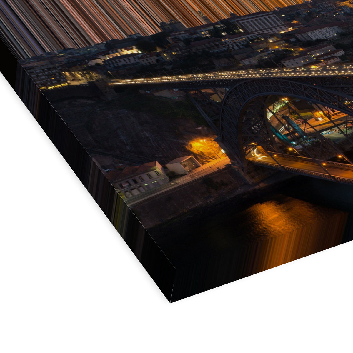 Río Duero, Oporto: vista en perspectiva 3D que muestra el grosor y la textura del lienzo
