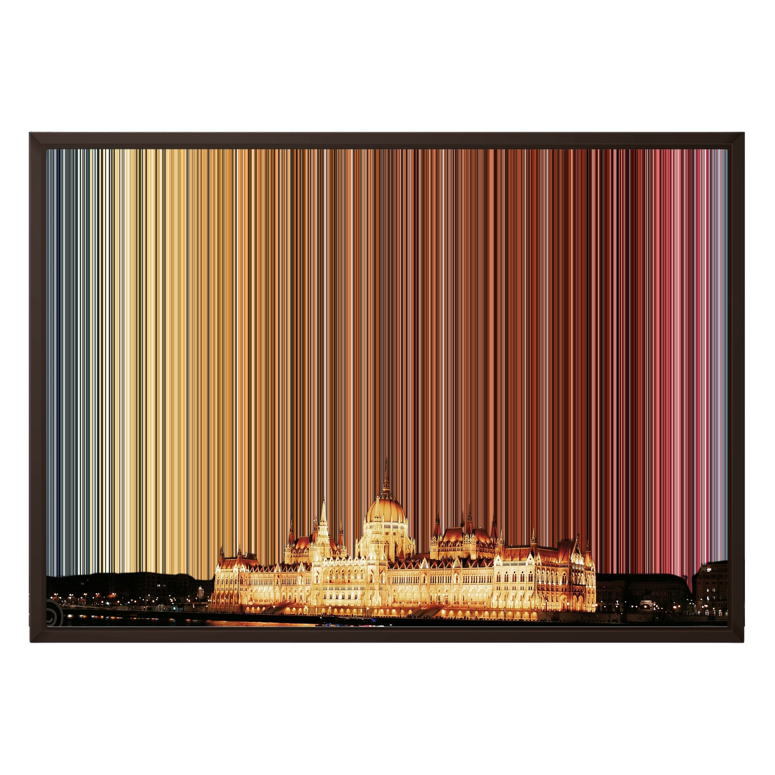 28×20" Framed Canvas - Brown variant