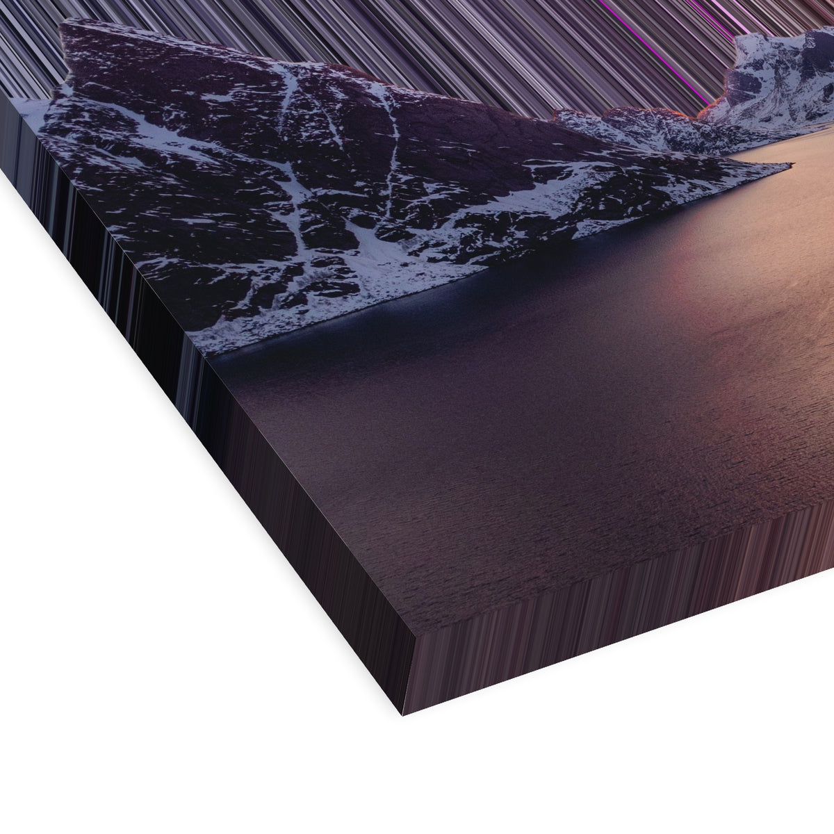 Moskenes, Noruega: vista en perspectiva 3D que muestra el grosor y la textura del lienzo