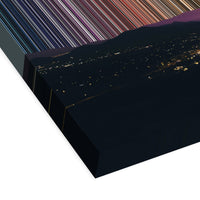 Mountains and City Lights at Dusk - 3D perspective view showing canvas depth and texture - Gradienta