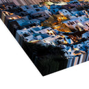 Oia, Santorini: vista en perspectiva 3D que muestra el grosor y la textura del lienzo