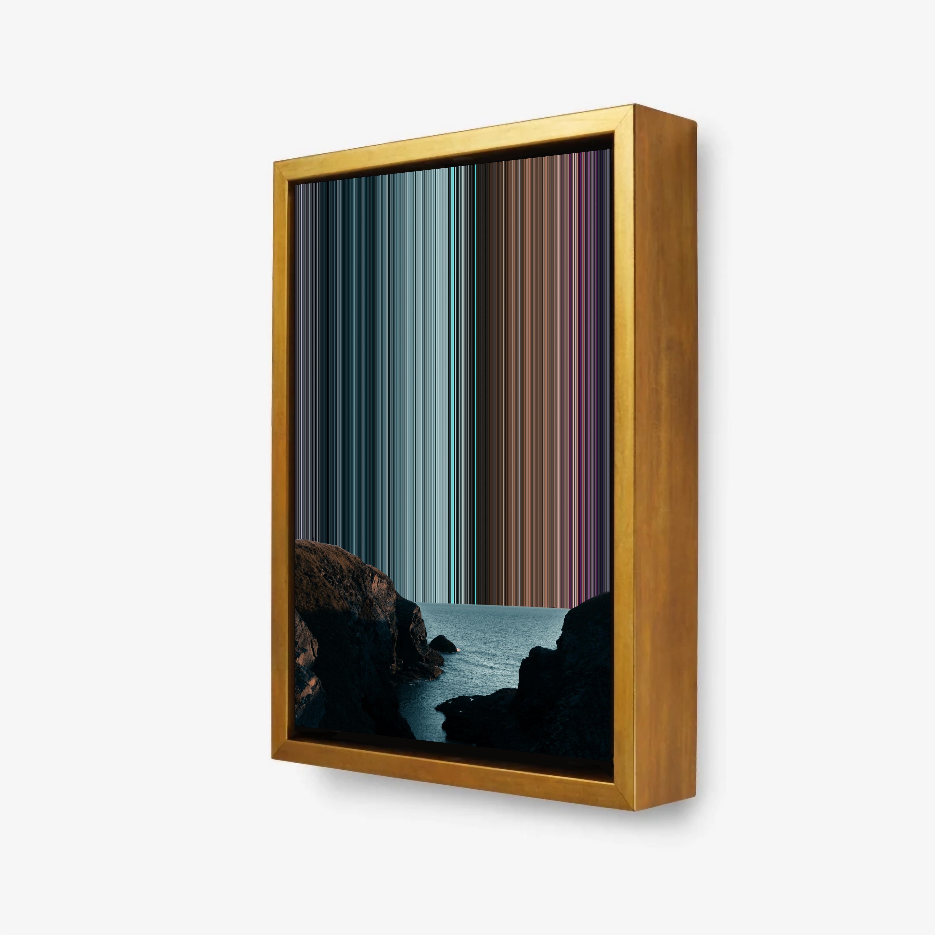 Rocky Mountain Beside the Ocean - 3D framed canvas view - Gradienta