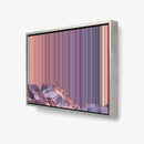 Snowy Mountains at Sunrise - 3D framed canvas view - Gradienta