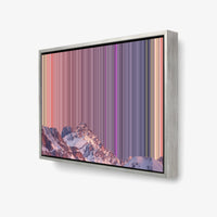 Snowy Mountains at Sunrise - 3D framed canvas view - Gradienta