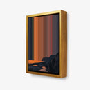 Sunset over calm sea and mountains - 3D framed canvas view - Gradienta