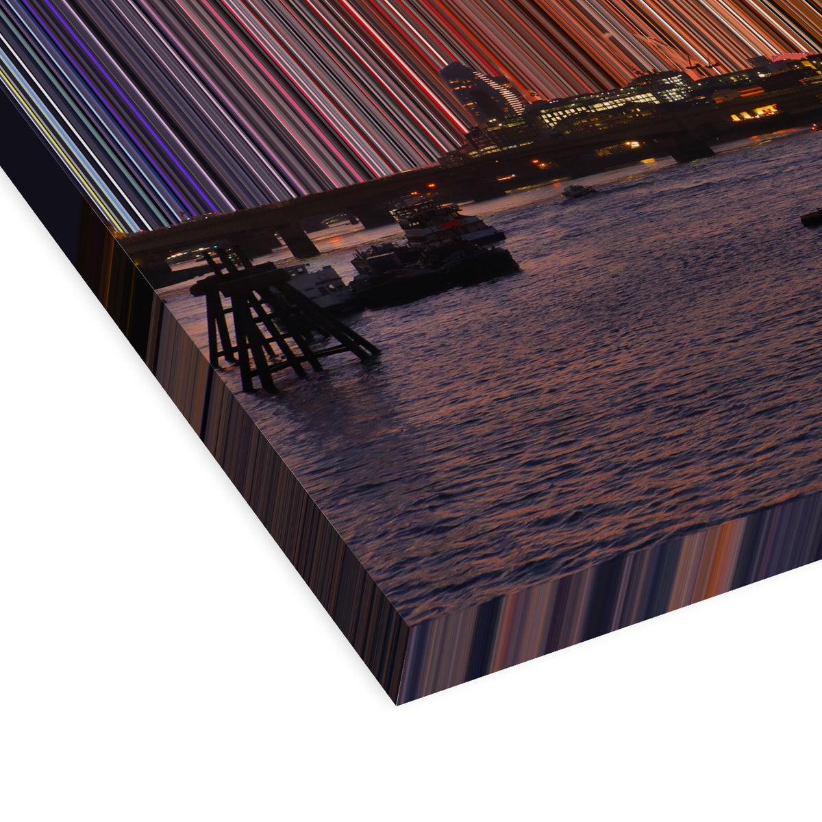 The Shard, Londres: vista en perspectiva 3D que muestra el grosor y la textura del lienzo