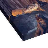 Torres del Paine in Chile – Perspektivische 3D-Ansicht, die Tiefe und Struktur der Leinwand zeigt