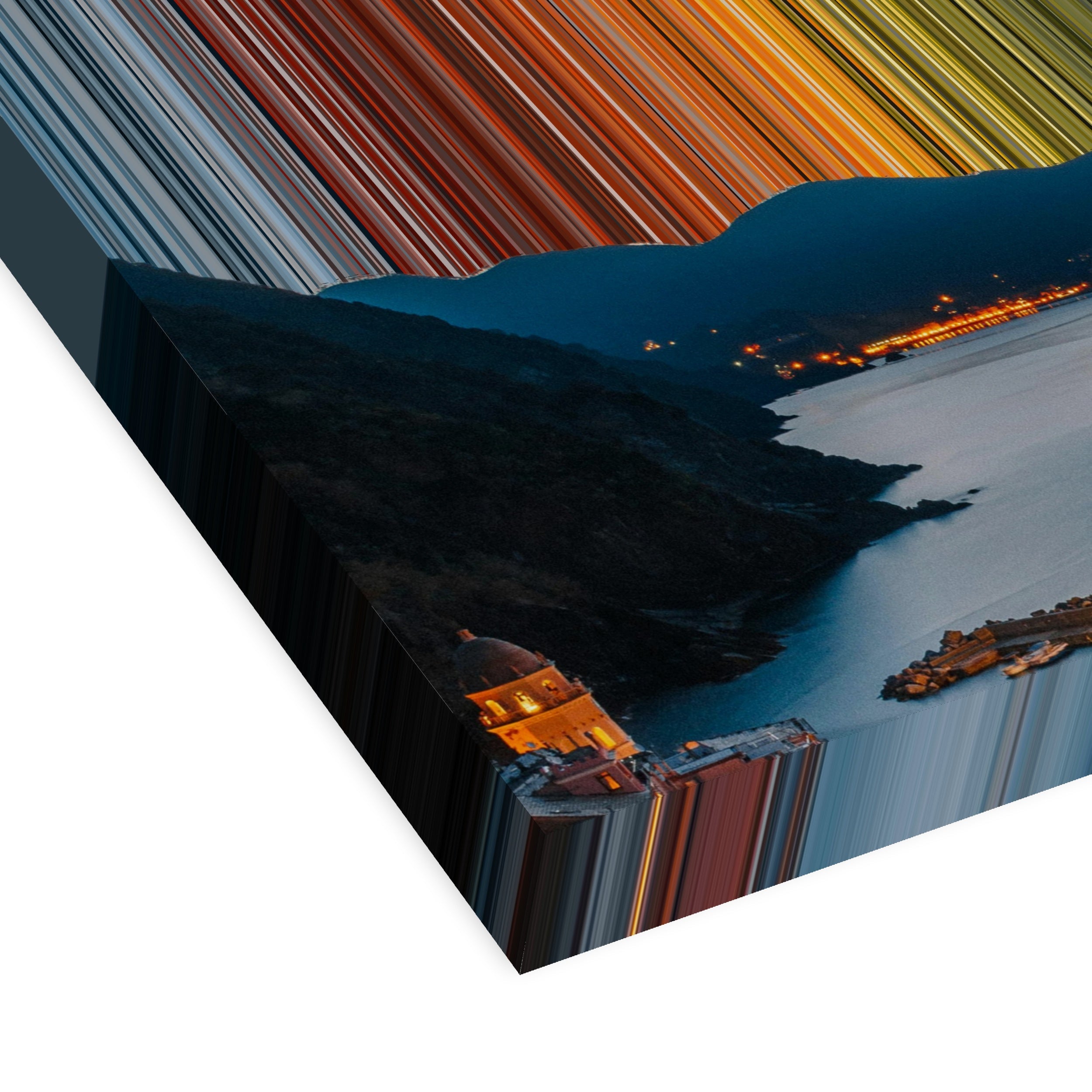 Vernazza, Italy - 3D perspective view showing canvas depth and texture - Gradienta
