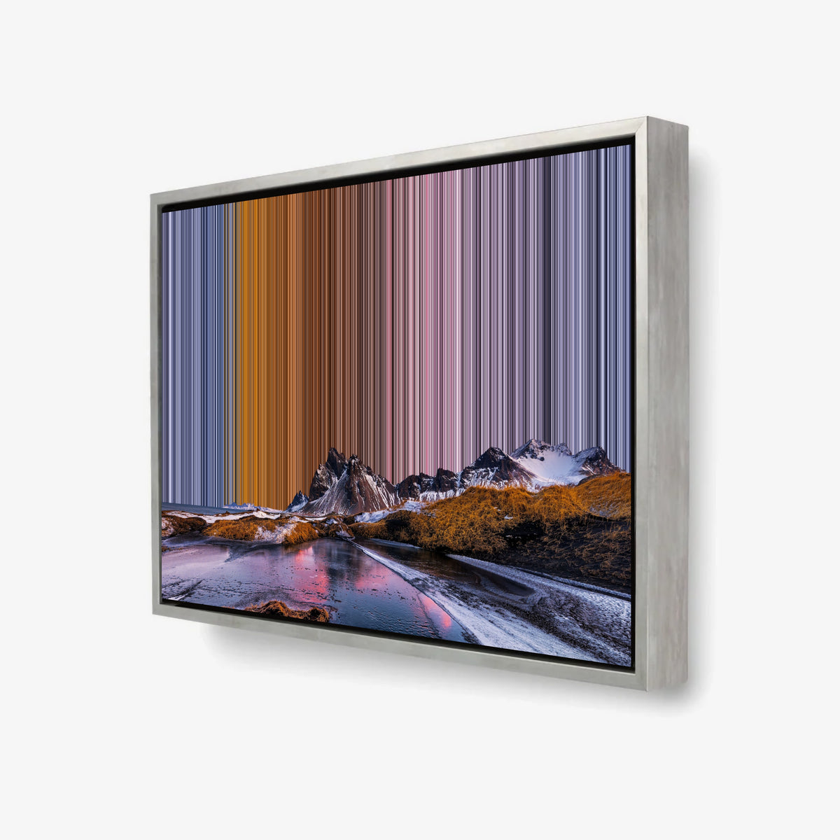 Vestrahorn, Island – 3D-vy av den inramade canvastavlan