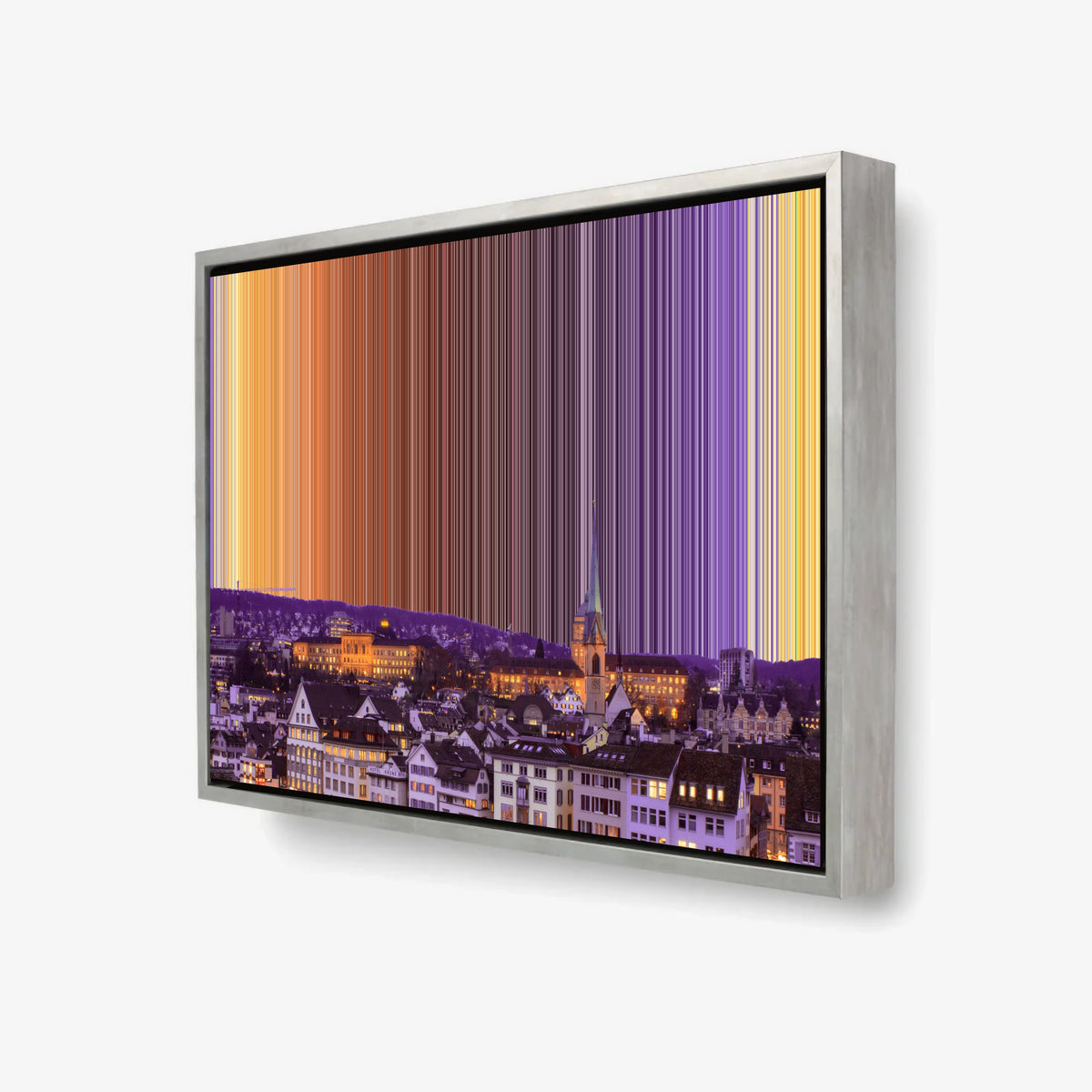 Zürich, Schweiz, set i 3D som indrammet lærred