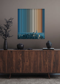 Nueva York: cuadro ambientado en una habitación decorada